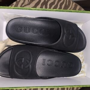 Gucci Black Slide Sandals